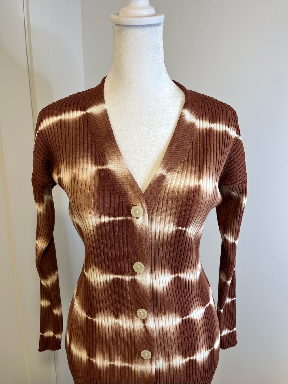 MNG Tie-Dye Ribbed Long Button-Front  Cardigan - FREE SHIPPING on Bundles $95+ - Picture 3 of 16